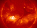 Active sunspot AR2297 is easily visible on this image of the solar surface. 